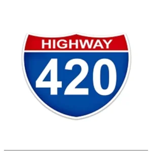 Highway 420 Sticker, 4 x 3.2 inches