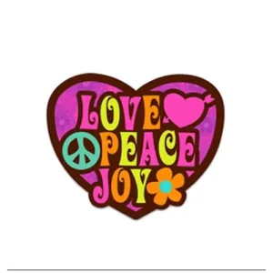 Love Peace Joy Sticker, 4 x 3.3 inches