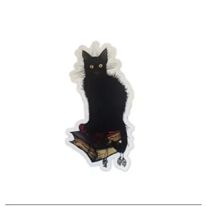 Black Cat Familiar Sticker, 2.3 x 3.9 inches