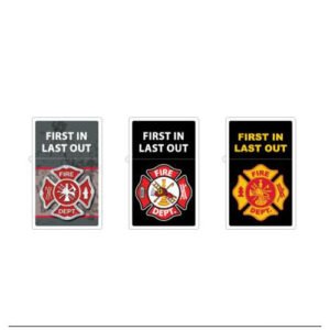 Refillable Lighters (NO Fuel) Fire Department (First In x2 & Marble)